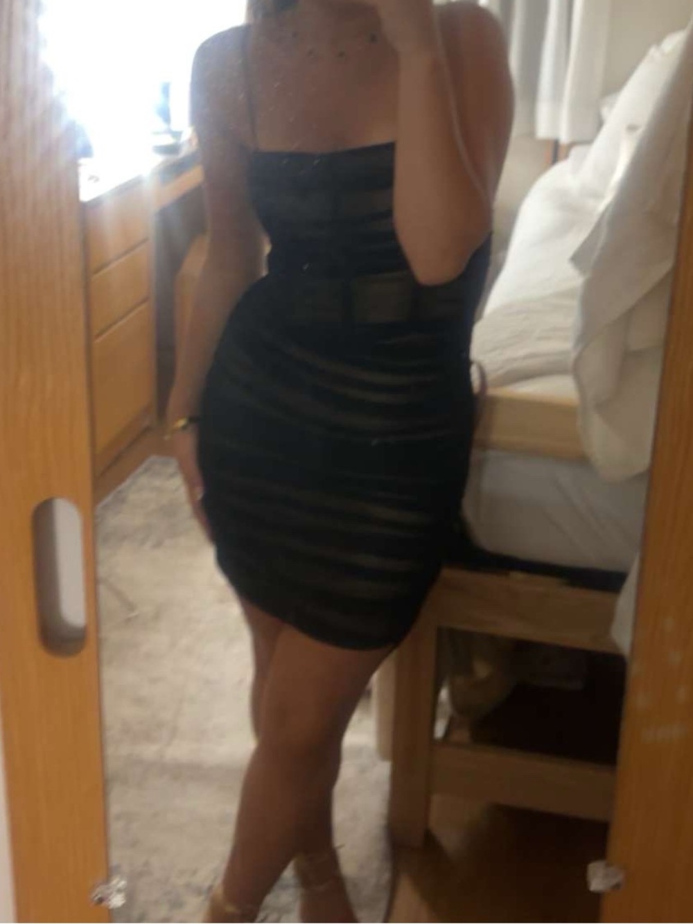 Nookie Black Mesh Dress XS